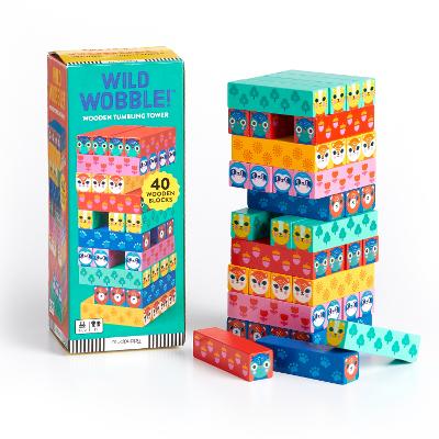Wild Wobble! Wooden Tumbling Tower by Mudpuppy ISBN:9780735380400
