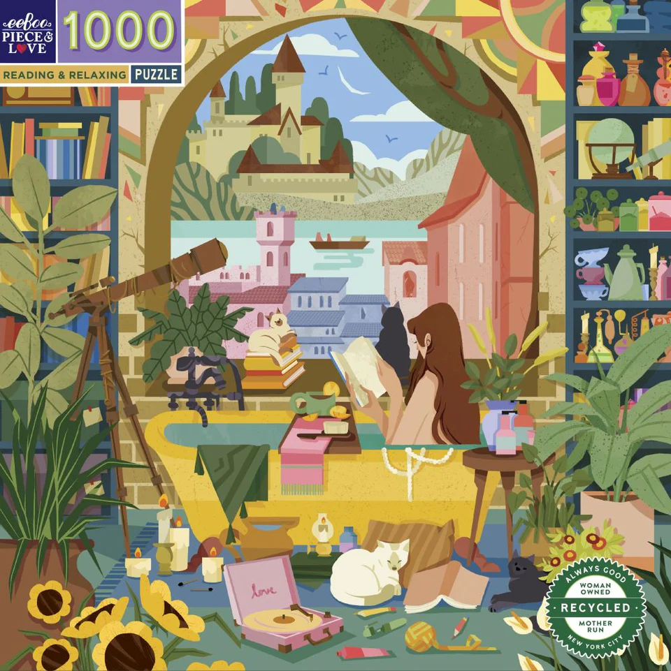 Reading Relaxing 1000 Piece Puzzle by eeBoo
